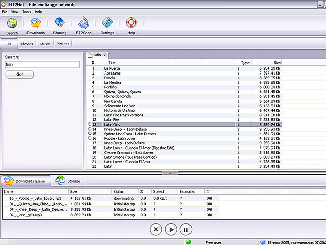 BT2Net Downloader Screenshot